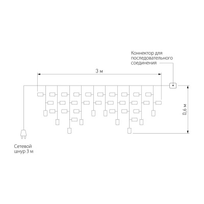 Уличная светодиодная гирлянда Eurosvet бахрома 230V 100-102 теплый белый