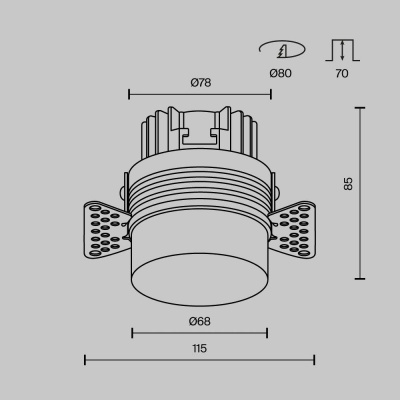 Встраиваемый светодиодный светильник Maytoni Technical Nude DL065-12W3K-TRS-W