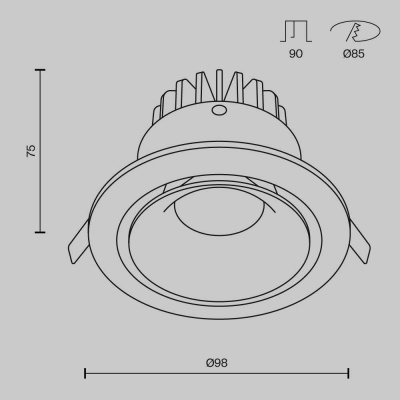 Встраиваемый светодиодный светильник Maytoni Zoom DL031-2-L12W