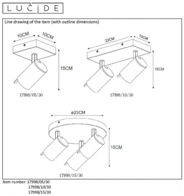 Спот Lucide Grony 17998/15/30