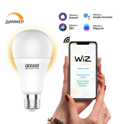 Лампа светодиодная диммируемая Gauss Smart Home E27 10W 2700K матовая 1070112