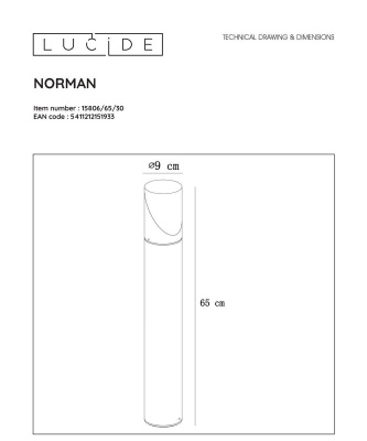 Уличный светильник Lucide Norman 15806/65/30