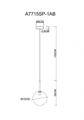Подвесной светильник Arte Lamp Cameron A7715SP-1AB