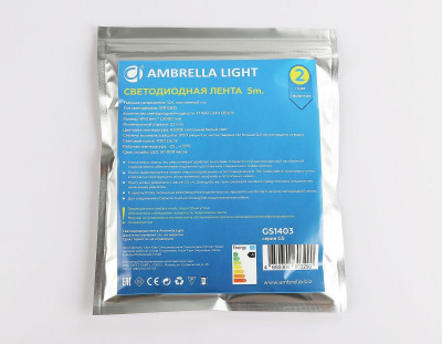 Светодиодная лента Ambrella Light 17W/m 240LED/m 2835SMD холодный белый 5M GS1403