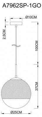 Подвесной светильник Arte Lamp Jupiter Gold A7962SP-1GO