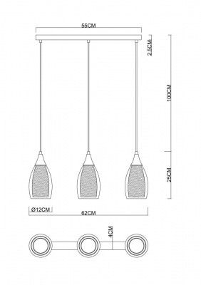 Подвесной светильник Arte Lamp Barry A7951SP-3BK