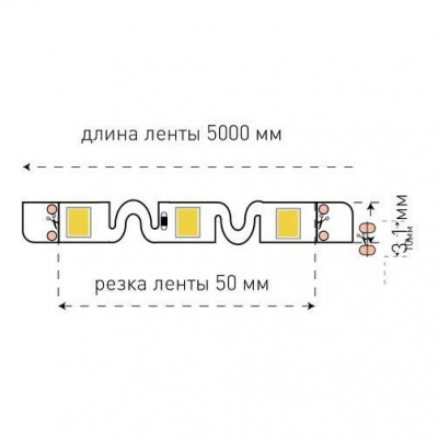 Светодиодная лента SWG 9W/m 60LED/m 2835SMD холодный белый 5M 001897