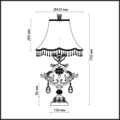 Настольная лампа Odeon Light Safira Hall 2802/1T