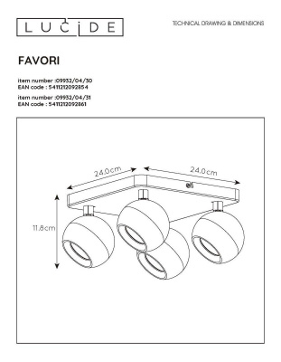 Спот Lucide Favori 09932/04/31