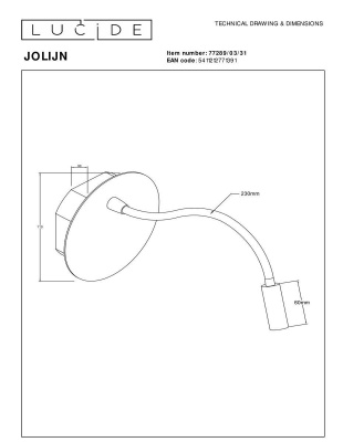 Бра Lucide Jolijn 77289/03/31