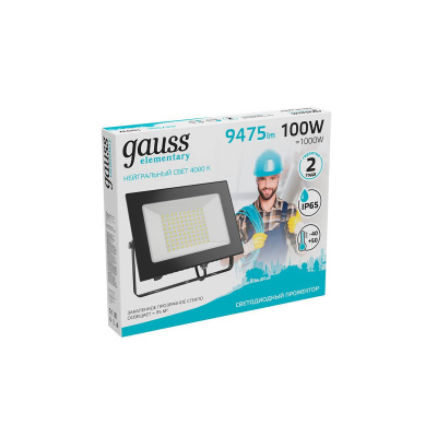 Прожектор светодиодный Gauss Elementary 100W 4000К 613100110