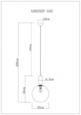 Подвесной светильник Arte Lamp Bolla-Sola A3035SP-1GO