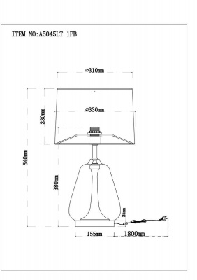 Настольная лампа Arte Lamp Pleione A5045LT-1PB