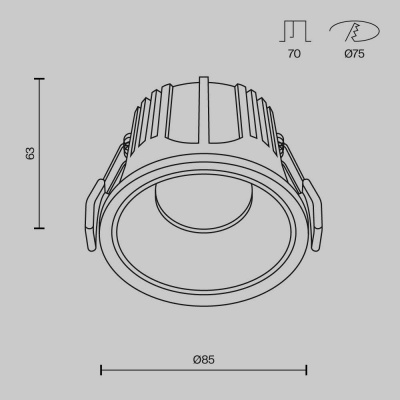 Встраиваемый светильник Maytoni Alfa LED DL043-01-15W4K-RD-WB