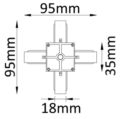 Соединитель X-образный однофазный Crystal Lux CLT 0.211 04 BL