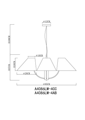 Подвесная люстра Arte Lamp Rondo A4086LM-4CC