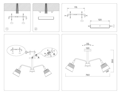 Потолочная люстра Ambrella light Traditional Modern Losk TR4738