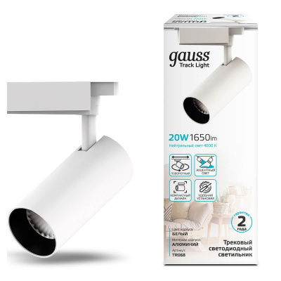 Трековый светодиодный светильник Gauss Track Light Led TR068