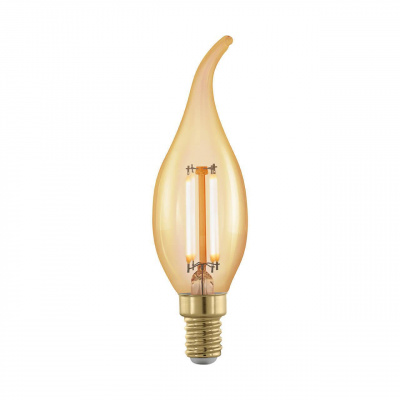 Лампа светодиодная филаментная диммируемая Eglo E14 4W 1700К золотая 11699