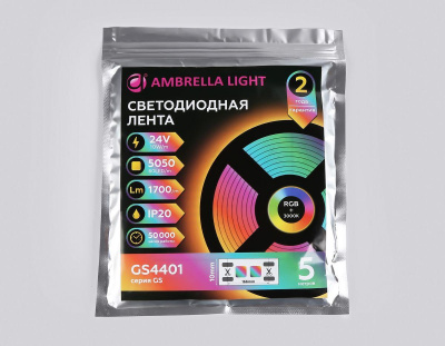 Светодиодная лента Ambrella Light 10W/m 60LED/m 5050SMD RGBW+теплый белый 5M GS4401