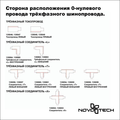 Соединитель Х с токопроводом для трехфазного шинопровода Novotech Port 135052