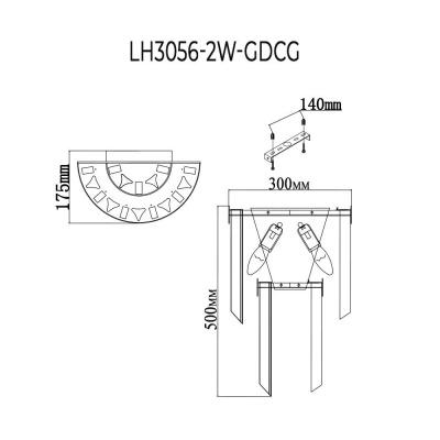 Настенный светильник Lumien Hall Карре LH3056/3W-GDCG