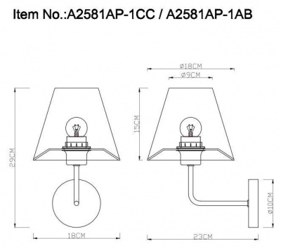 Бра Arte Lamp Elba A2581AP-1CC