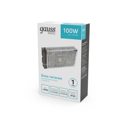 Блок питания Gauss 100W 12V IP20 BT505