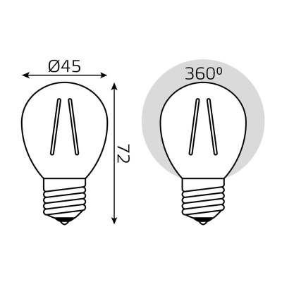 Лампа светодиодная филаментная Gauss E27 5W 2700K прозрачная 105802105