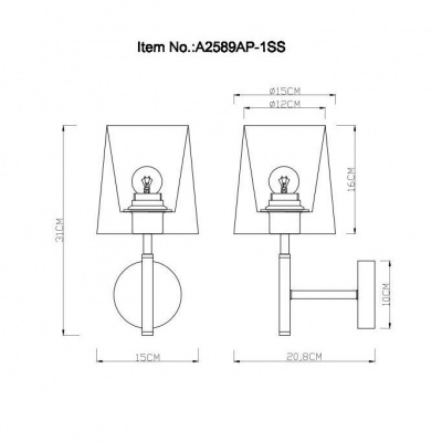 Бра Arte Lamp Rodos A2589AP-1SS