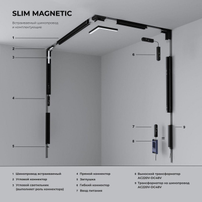 Коннектор L-образный внутренний Elektrostandard Slim Magnetic 85213/00 a067506