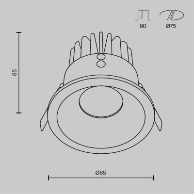 Встраиваемый светодиодный светильник Maytoni Technical Zoom DL034-L12W4K-W