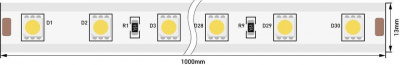 Светодиодная влагозащищенная лента SWG 14,4W/m 60LED/m 5050SMD желтый 50M 001444