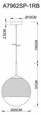 Подвесной светильник Arte Lamp Jupiter Copper A7962SP-1RB