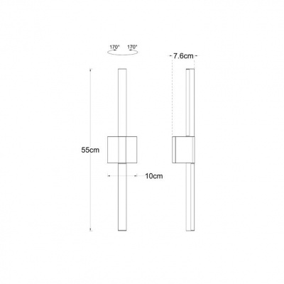 Уличный настенный светодиодный светильник Arte Lamp Calamaro A5191AL-2BK