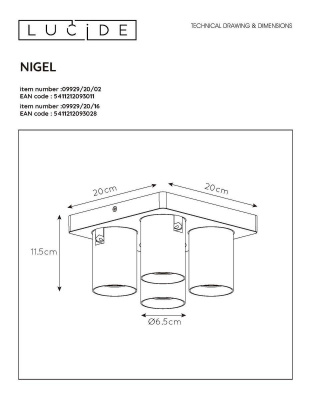 Спот Lucide Nigel 09929/20/02