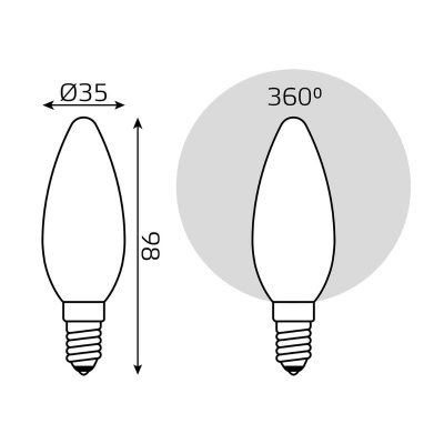 Лампа светодиодная филаментная диммируемая Gauss E14 9W 3000К матовая 103201109-D