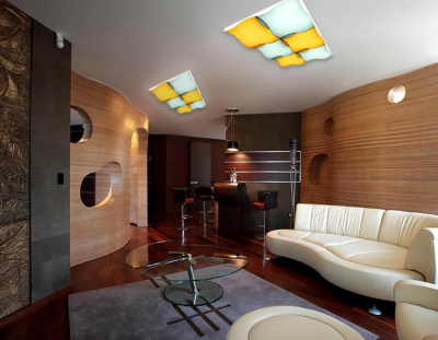 Потолочный светодиодный светильник Ambrella light Orbital Parrus FP2356 WH 192W D720*480