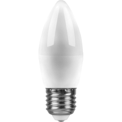 Лампа светодиодная Feron E27 5W 2700K Свеча Матовая LB-72 25764