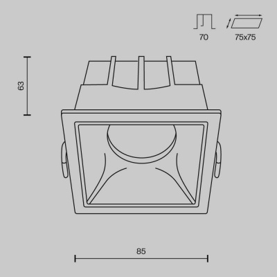 Встраиваемый светильник Maytoni Alfa LED DL043-01-15W3K-D-SQ-WB