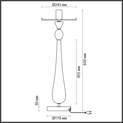 Основа для настольной лампы Odeon Light Standing Tower 4889/1T