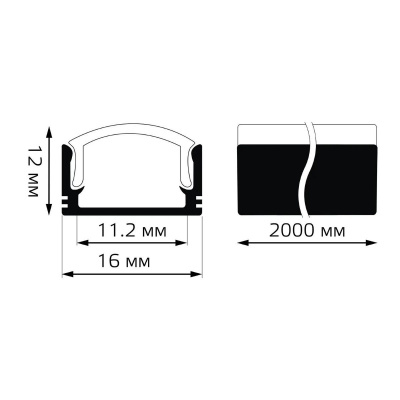 Профиль для светодиодной ленты врезной Gauss BT415