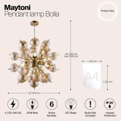 Подвесная люстра Maytoni Bolla MOD133PL-06BS