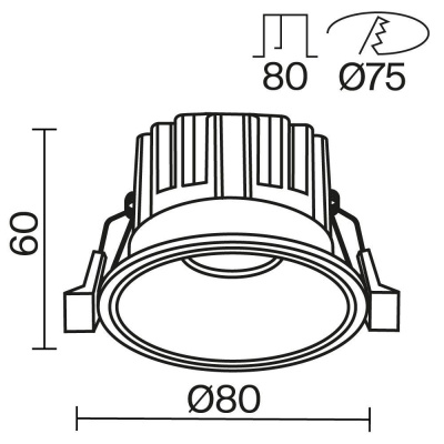 Встраиваемый светодиодный светильник Maytoni Technical Round DL058-12W-DTW-B