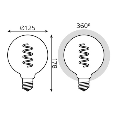 Лампа светодиодная диммируемая филаментная Gauss E27 5W 1800K розовая 1011802105