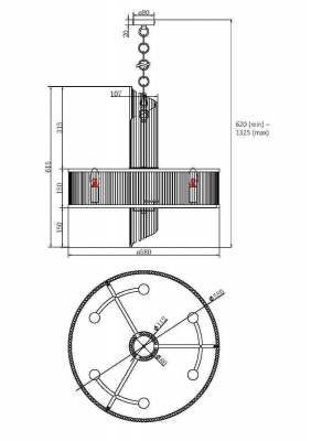 Подвесная люстра Maytoni Frame MOD174PL-06G