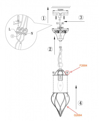 Подвесной светильник Odeon Light Nargiz 2684/1
