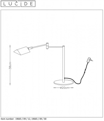 Настольная лампа Lucide Nuvola 19665/09/30