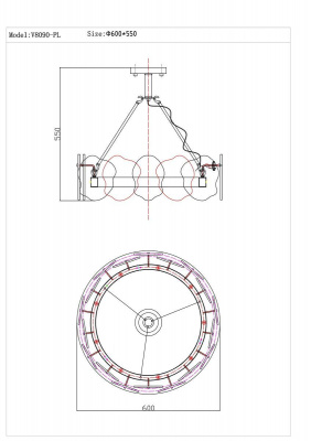 Подвесной светодиодный светильник Moderli Square V8090-PL