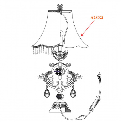 Настольная лампа Odeon Light Safira Hall 2802/1T